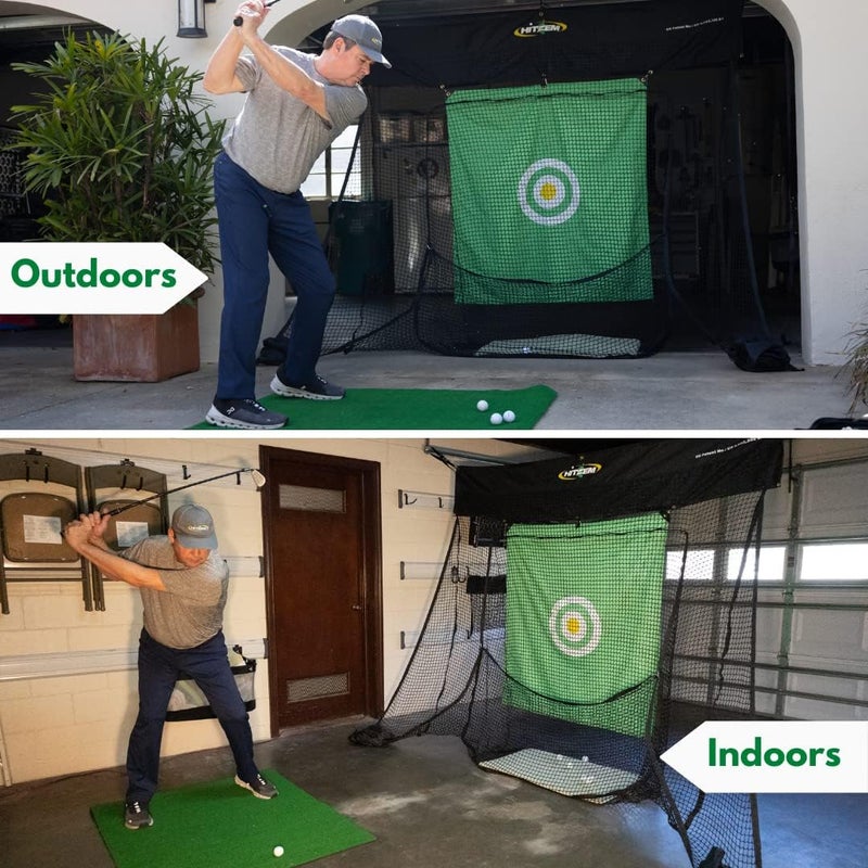 Hitzem Golf Practice Net for Garage Door, Indoor Outdoor Golf Training Equipment, No Poles or Wires, Easy One Time Install, Perfect for Driving, Roll Up to Store Golf Hitting Net Out of Sight - Image 2